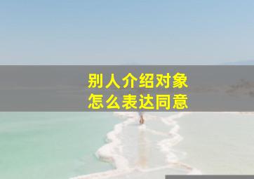 别人介绍对象怎么表达同意