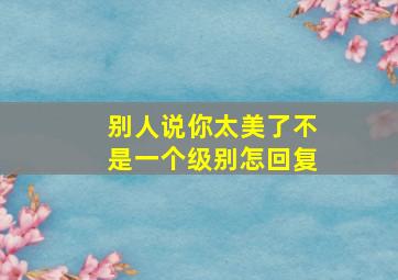 别人说你太美了不是一个级别怎回复