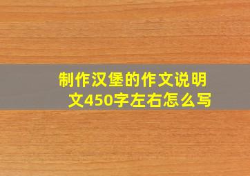 制作汉堡的作文说明文450字左右怎么写