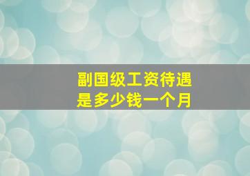 副国级工资待遇是多少钱一个月