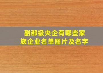 副部级央企有哪些家族企业名单图片及名字