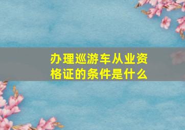 办理巡游车从业资格证的条件是什么