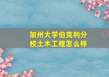 加州大学伯克利分校土木工程怎么样