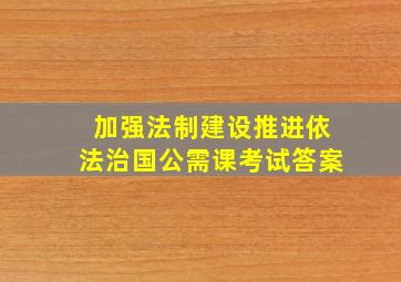 加强法制建设推进依法治国公需课考试答案