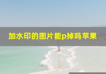 加水印的图片能p掉吗苹果