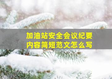 加油站安全会议纪要内容简短范文怎么写