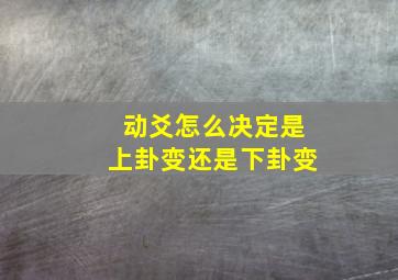 动爻怎么决定是上卦变还是下卦变