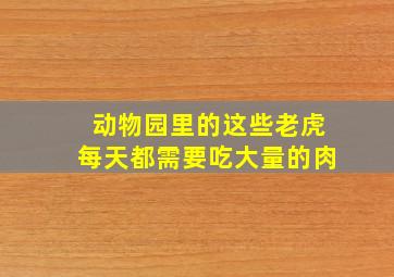 动物园里的这些老虎每天都需要吃大量的肉