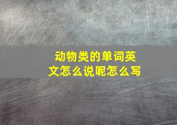 动物类的单词英文怎么说呢怎么写