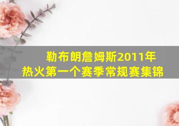 勒布朗詹姆斯2011年热火第一个赛季常规赛集锦