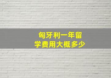 匈牙利一年留学费用大概多少