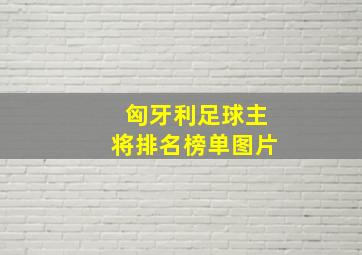 匈牙利足球主将排名榜单图片