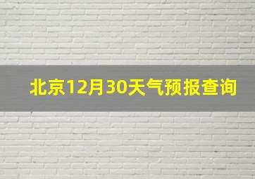 北京12月30天气预报查询