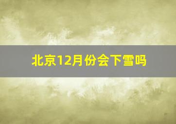 北京12月份会下雪吗