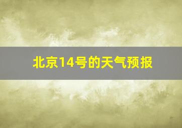 北京14号的天气预报