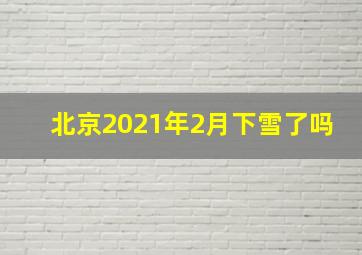 北京2021年2月下雪了吗