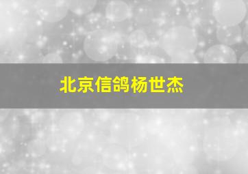 北京信鸽杨世杰