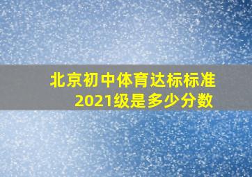 北京初中体育达标标准2021级是多少分数