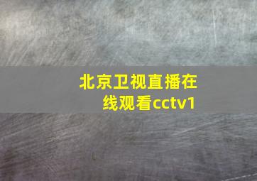 北京卫视直播在线观看cctv1