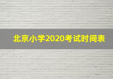 北京小学2020考试时间表