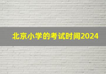 北京小学的考试时间2024