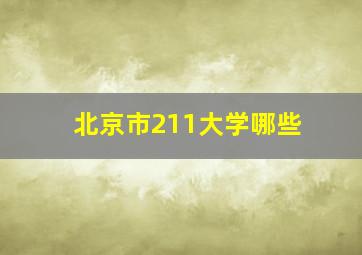 北京市211大学哪些