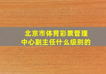 北京市体育彩票管理中心副主任什么级别的