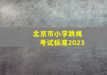 北京市小学跳绳考试标准2023