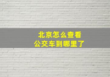 北京怎么查看公交车到哪里了