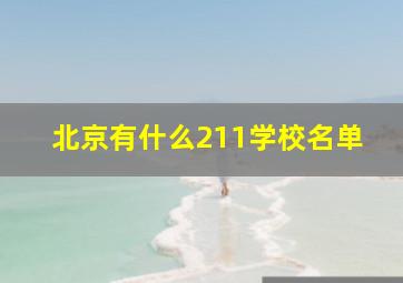 北京有什么211学校名单