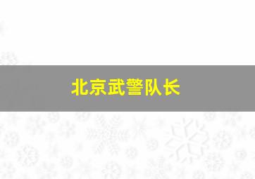 北京武警队长