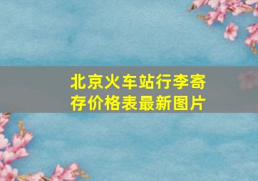 北京火车站行李寄存价格表最新图片