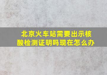 北京火车站需要出示核酸检测证明吗现在怎么办