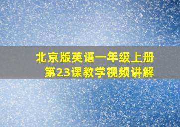 北京版英语一年级上册第23课教学视频讲解