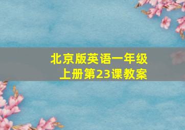 北京版英语一年级上册第23课教案