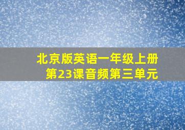 北京版英语一年级上册第23课音频第三单元