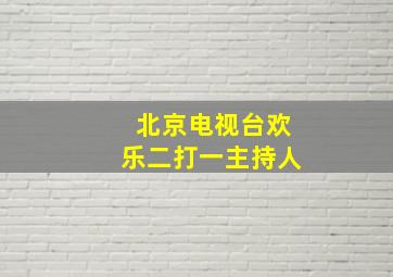 北京电视台欢乐二打一主持人