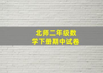 北师二年级数学下册期中试卷