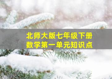 北师大版七年级下册数学第一单元知识点