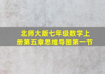 北师大版七年级数学上册第五章思维导图第一节