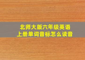 北师大版六年级英语上册单词音标怎么读音