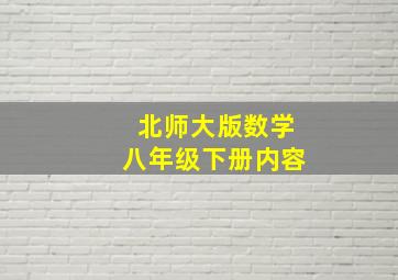 北师大版数学八年级下册内容