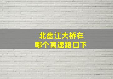 北盘江大桥在哪个高速路口下