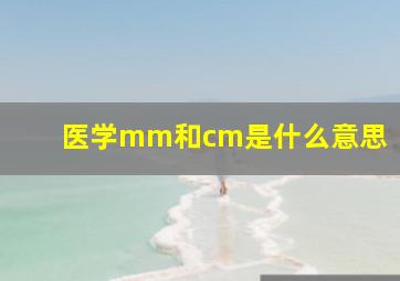 医学mm和cm是什么意思