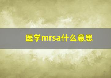 医学mrsa什么意思