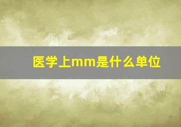 医学上mm是什么单位