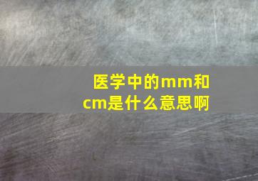 医学中的mm和cm是什么意思啊