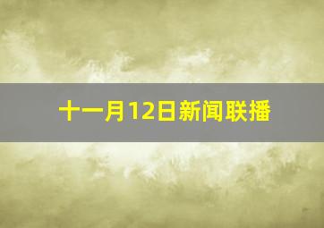 十一月12日新闻联播