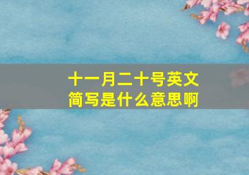 十一月二十号英文简写是什么意思啊