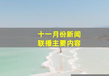 十一月份新闻联播主要内容